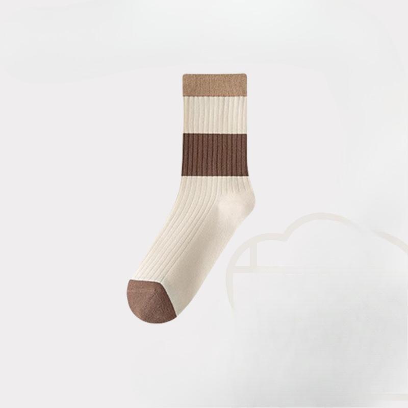 Pure Cotton Socks, Women's Spring and Autumn Mid-calf Socks, Breathable, Sweat-absorbing, Deodorizing Postpartum Socks, Anti-pilling Pile Socks