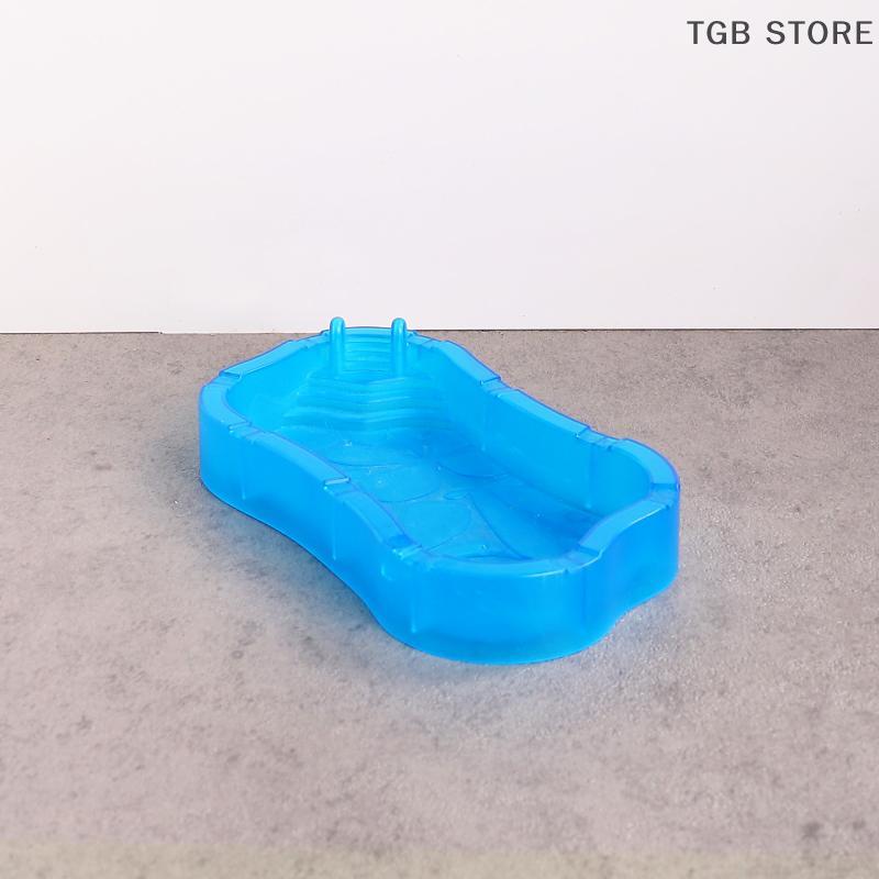 1Pcs Mini Swimming Pool Model Blue Miniature Pool Scene Ornament Dollhouse Toy Accessories For Doll Houses
