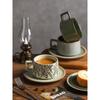 HANDUNYOU Retro Glass Coffee Cup & Saucer Set