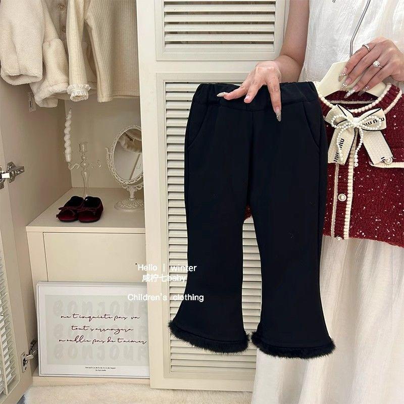 2024 Girls  Red Sweater & Fleece Flared Pants Set - New Year Outfit 90