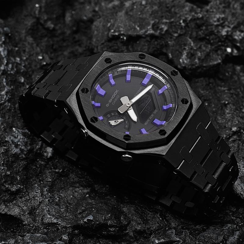 Casio Customized Watch Modified Series 811 Manufacturing Farmhouse Oak GA-2100-1A1 modified-Purple Ink Black Warrior Wate GA-2100-1A1PR