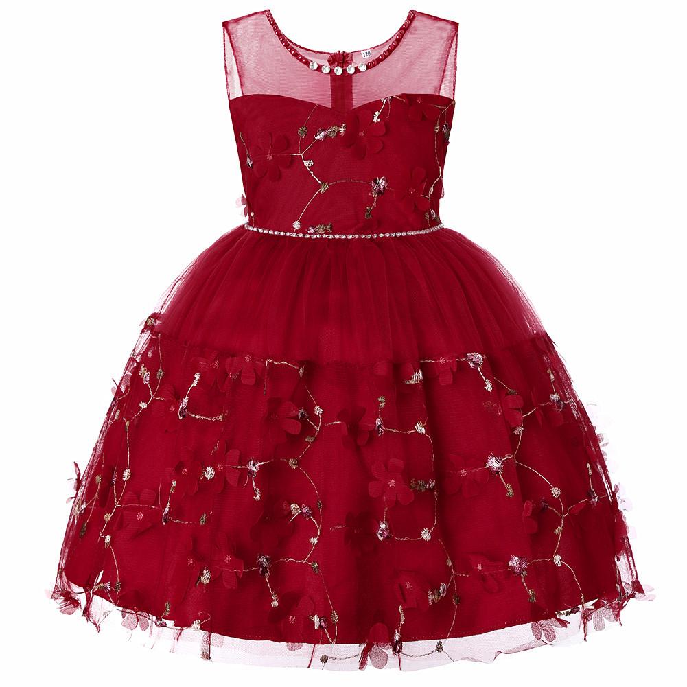 Girl S Little Sleeveless Flower Girl Princess Tutu Dress
