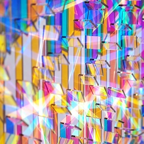 Iridescent Acrylic Squares 0.8'' x 0.8''/1.2" x 1.2" Mini Rainbow Holographic Acrylic Sheets Set Double-Sided Holo Tiles for DIY Crafts Light Shadow