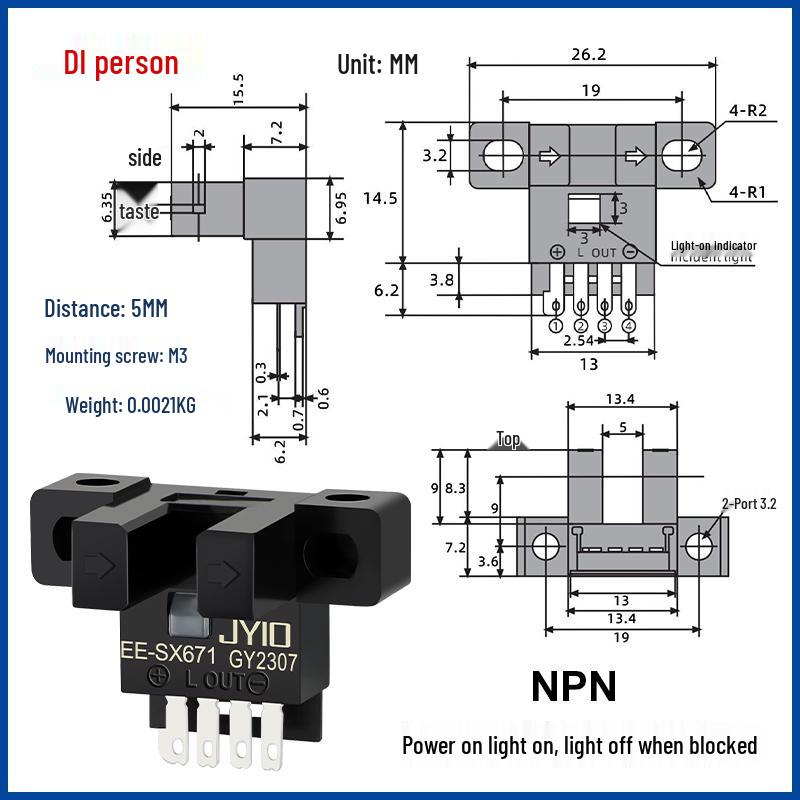 U-förmiger induktiver photoelektrischer Sensor EE-SX670/671/672A/673/674 mit Endschalter (NEIN, ES)