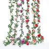 Seidenrosen-Ranken-Dekoration mit Kristallen für Hochzeiten und als Wandkunst für Zuhause