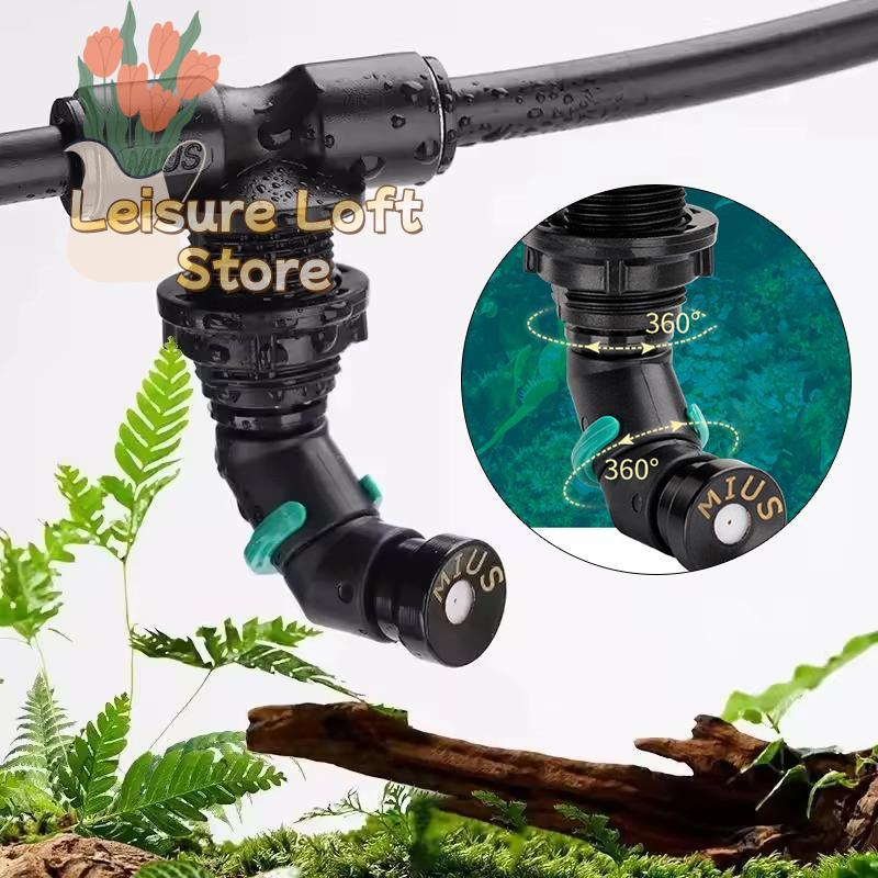 360° Nozzle System for Atomizers Rotating Adjustable Sprayer Head Multi Nozzle for Reptile Rainforest Terrarium Humidity Boost