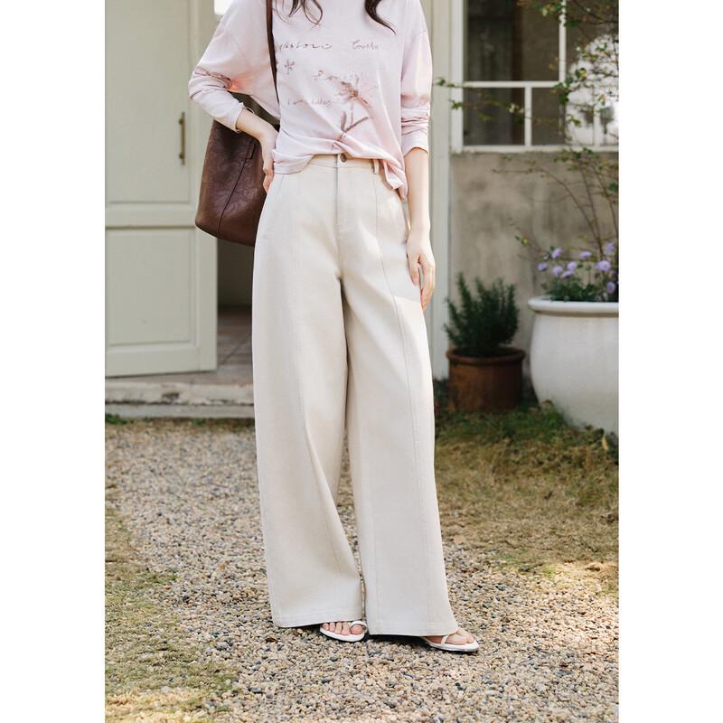 Women's Retro Washed Straight-Leg Cotton Pants