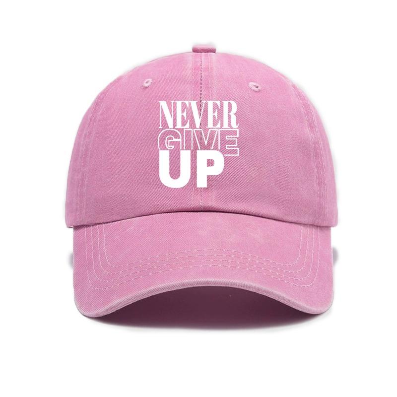 1 Stück Unisex 'never Give Up' Baseballkappe, verstellbare Sonnenschutzkappe, lässige Outdoor-Reise-Fahrerkappen für den täglichen Gebrauch, reise