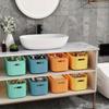 8-Pack Modern Stackable Storage Bins with Lids -  Polypropylene Organizer Containers with Handles