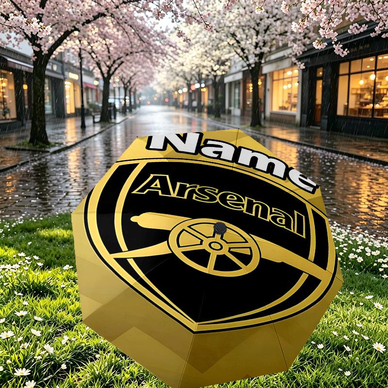 Parapluie personnalisé avec nom d'équipe de football F.C, Ouverture/Fermeture Automatique, Structure Robuste à 8 baleines, Utilisation Quotidienne, Camping, Randonnée, Cadeau d'Anniversaire