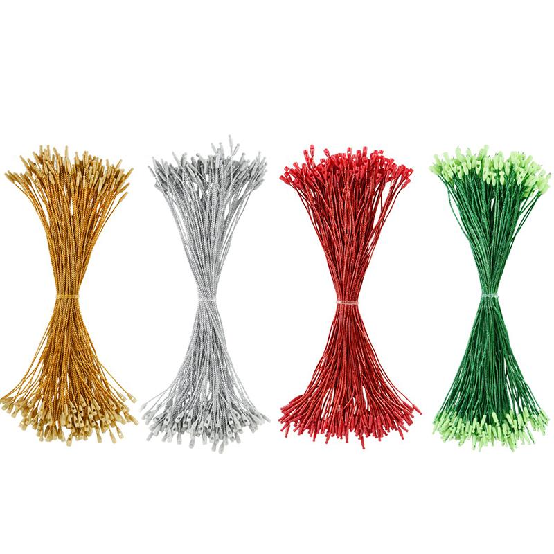 100PCS Gold Metallic Drawstring Ropes Sturdy Snap Closure Party Bullet Tip Festive Christmas DIY 20cm Xmas 20cm