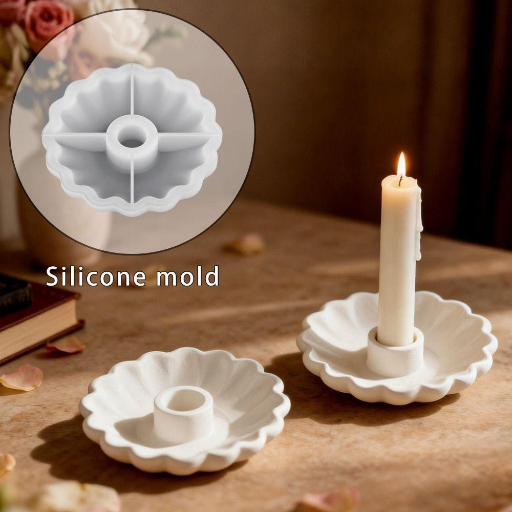 Silicone Aromatherapy Candle Mold Wave Bowl-Shaped Plaster Mold Candlestick Mold  Wedding Decor