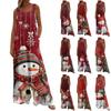 Women's Christmas Print Solid Wide Leg Strapless Tank Pocket Casual Onesie