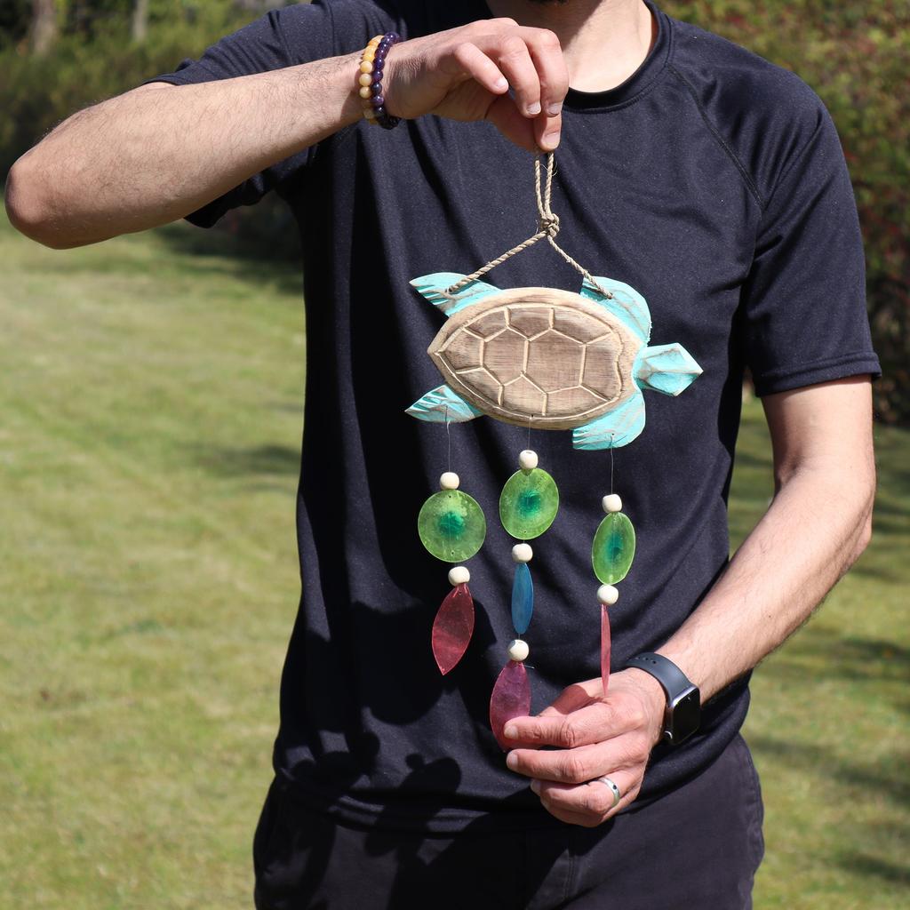 Turtle Carving Aqua and Copis Drop