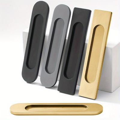 2Pcs Barn Door Sliding Pull Door Hidden Furniture Hardware Handle Self-Adhesive Bathing Room Glass Door Pulls
