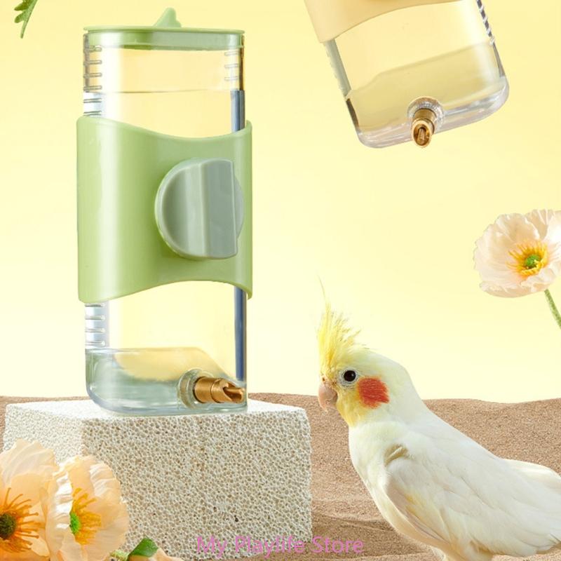 

300ml Bird Parrot Pin Type Water Bottle Dispenser Feeder Hangings Pet Guinea Pigs Squirrels Rabbit Drinking Pipe Fountai жёлтый