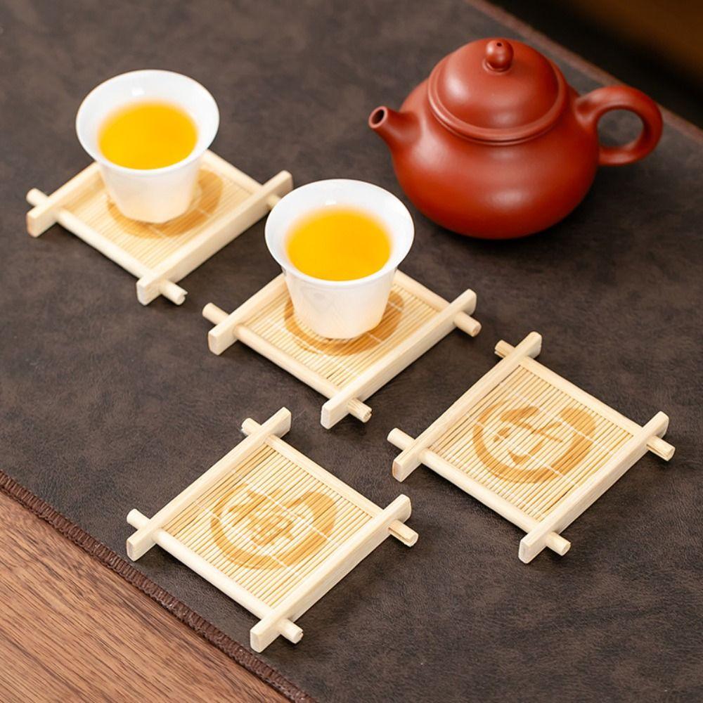 

1/7PCS Heat Insulation Tea Cup Mat Bamboo Water Cup Pad new Cup Holder for Tea Lovers A