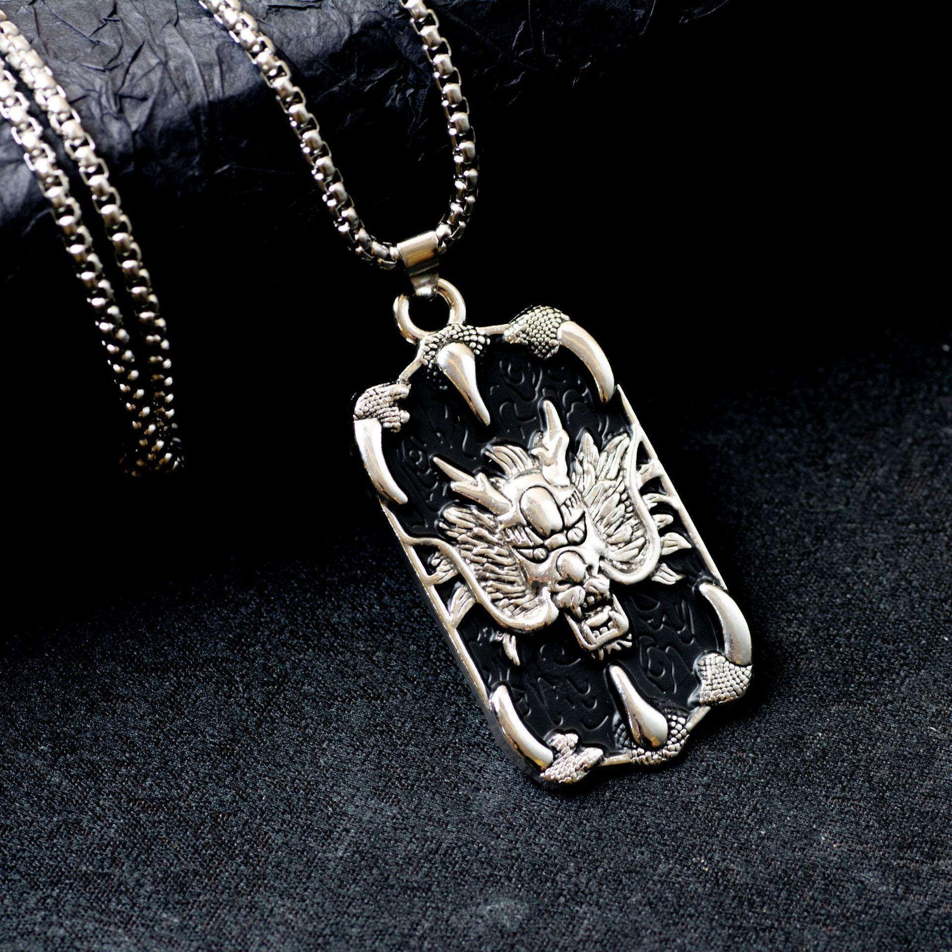 

Ожерелье Года Дракона, Ювелирные изделия, Бренд Dragon Jun, Мужская цепочка для свитера, Хип-хоп трендовое ожерелье, Ожерелье в китайском стиле