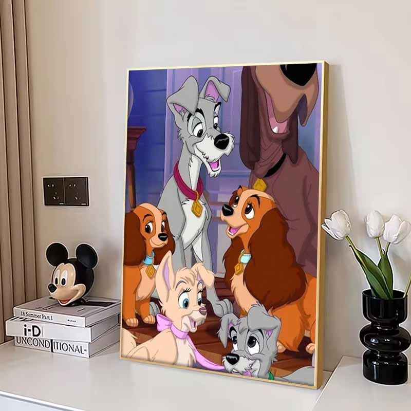 Disney Cartoon Diamond Painting Lady and The Tramp  Warm Family 5D DIY Art Cross Stitch Kit Mosaic Embroidery Home Decor Gift