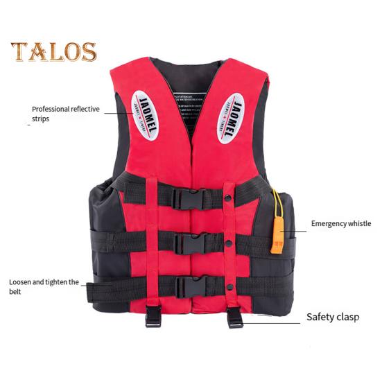 Adult Life Jacket 100N Buoyancy Paddle Life Vest Adjustable Flotation Device with Reflective Strip for Kayak Boat Surf Water Sports
