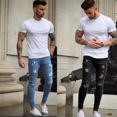 2024 Fashion New Slim Fit Jeans Men's Tight Jeans Casual Pants