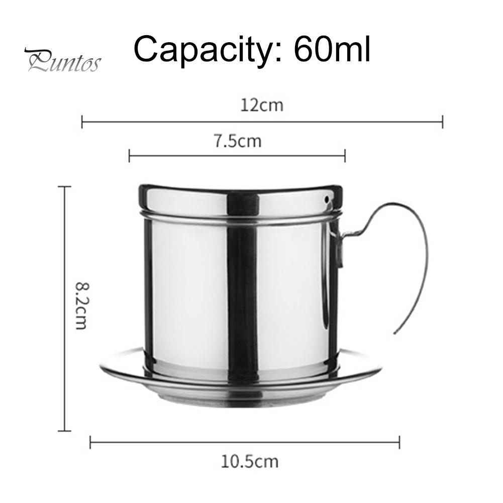 Cana Filtru Cafea Vietnameză din Oțel Inoxidabil, Preparator prin Picurare, Infuzor, Vas cu Mâner