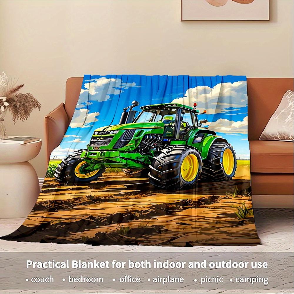 Per Trattore, Agricoltura, Tema Agricolo Coperta di Flanella, Stile Glamour, Stampa Digitale, Comfort per Tutte le Stagioni, ,per Accogliente Coperta Morbida di Flanella115