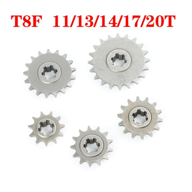 Original Motorcycle Front Gearbox Sprocket T8F 11T 13T 14T 17T 20T Small Sprocket Suitable for 47cc 49cc Minimoto