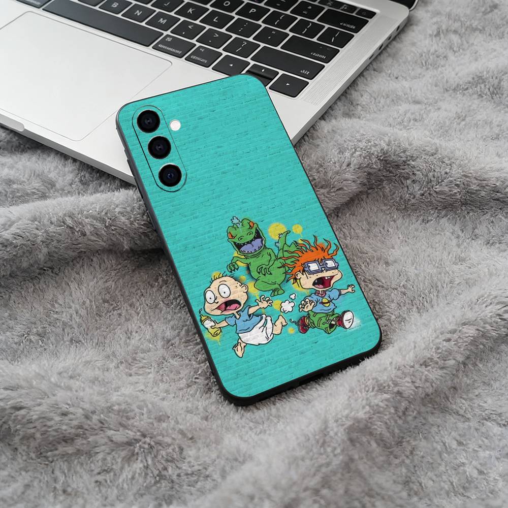 Classic Cartoon Characters-R-Rugrats Soft Silicone phone Case for Samsung Galaxy A73/A71/A72/A70/A53/A52/A51 - Black