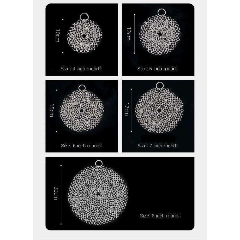 Reusable Kitchen Cleaning Ring Net 316 Stainless Steel Washing Net  Cleaning Brush