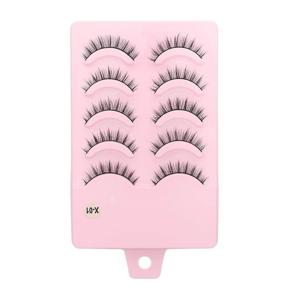 5 Pairs Flared Manga Lashes Wispy Faux Mink Lashes Hot Wet Eyelash Eye Makeup