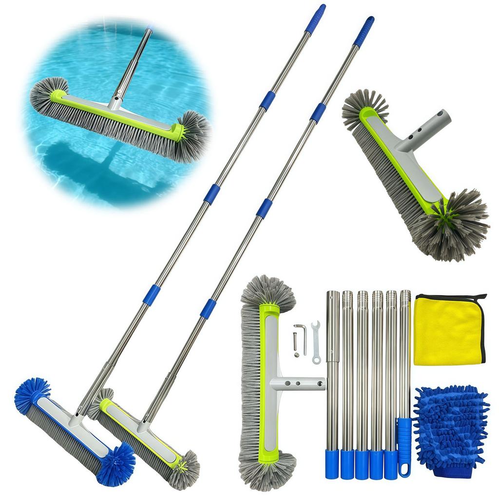 Swimming Pool Round Scrub Brushes with Around Nylon Bristles Enhanced Pool Brushes for Cleaning Shower Bathroom Patio Pool