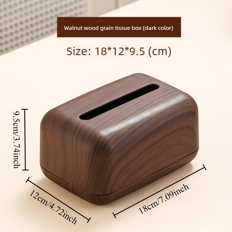 

Imitation Walnut Wood Grain Chinese Tissue Box, Living Room Dining Table Office Desktop High-end Paper Drawer Box