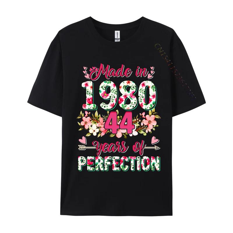 Unisex Clothing 44 Years Old Gifts 44th Birthday Made In 1980 Tshirts Geek New Coming Design T Shirt Combed Cotton Unisex Tshirt