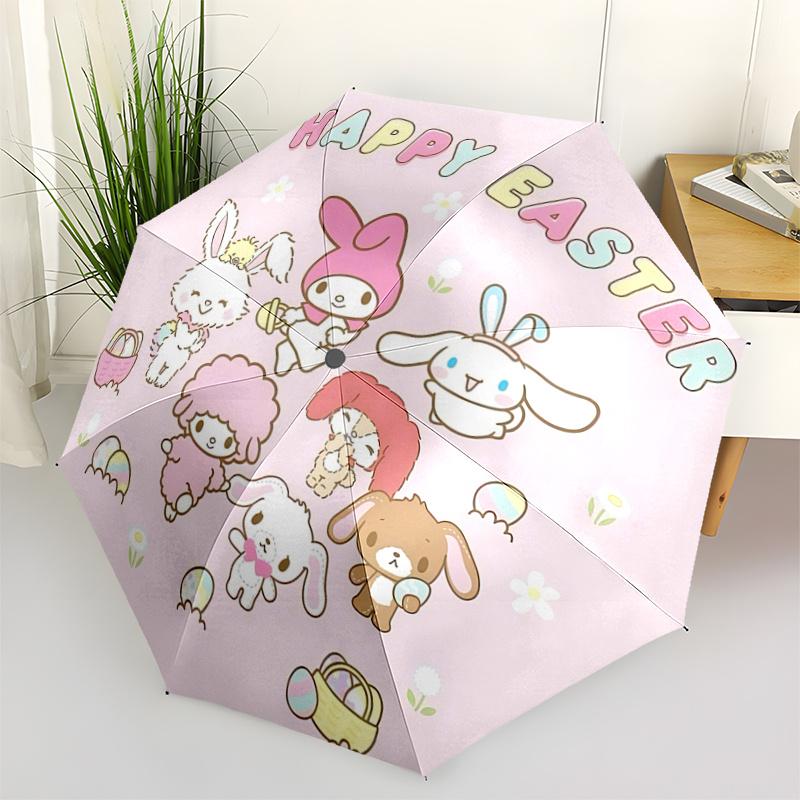 

1pc Easter Bunny Umbrella - Automatic Open Close, Portable Folding Design, 8-Bone Iron Frame, Outdoor Umbrella, Festival Gift for Fans, Travelers, Dai