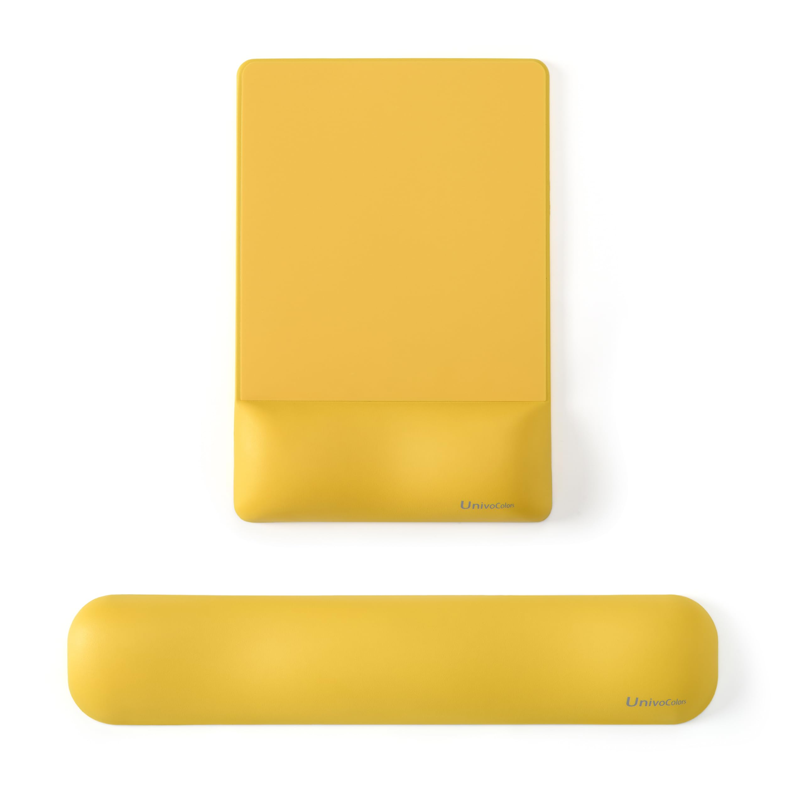 

UnivoColors Wrist Rest and Mouse Pad Premium PU Ergonomic Reduces Supports Memory Foam Pressure Relieves Wrist No Bottom Set, Material, Design,