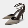 Elegant Satin Pointed-Toe High Heels for Women Fashion Ankle-Strap Buckle Thin Heel Band Designer Shoes Sexy Evening Dress Shoes