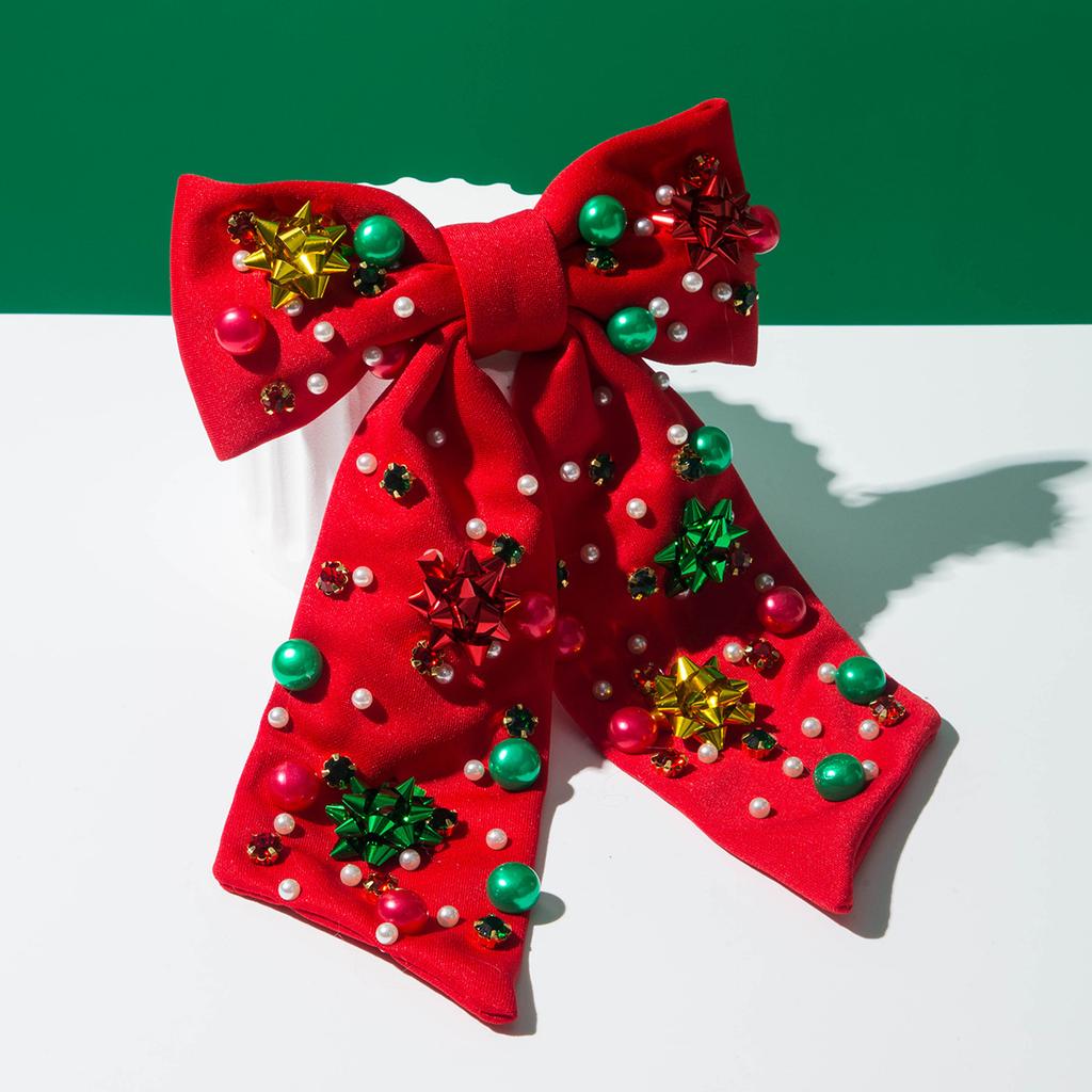 Female Christmas Bow Spring Clip