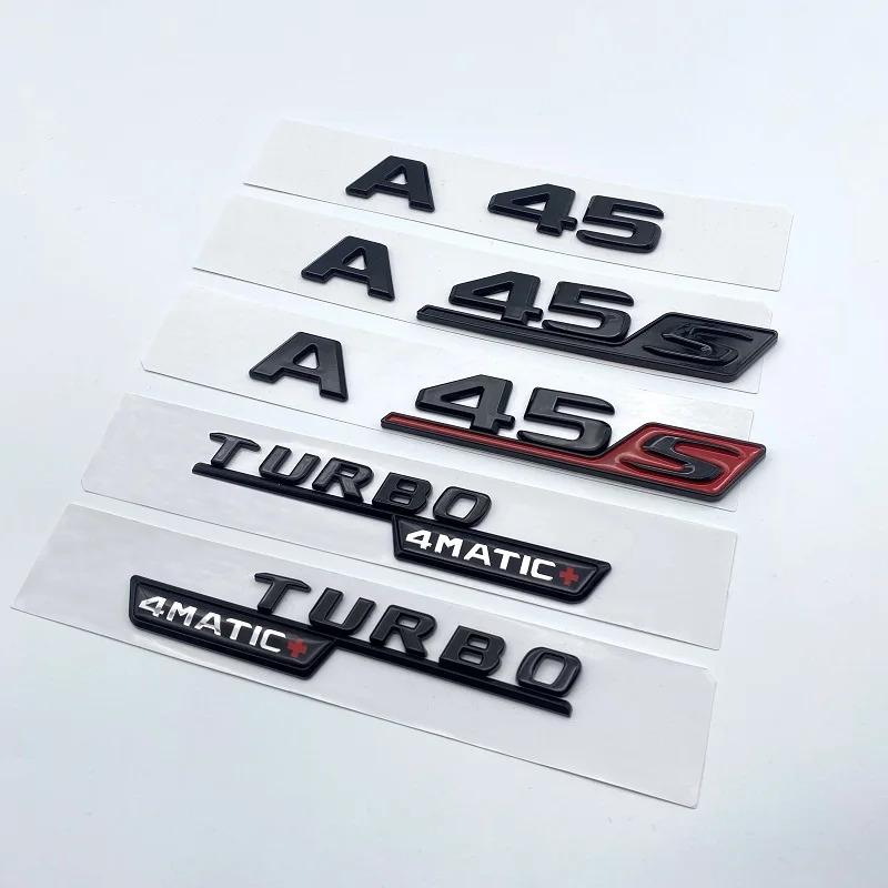 3D ABS Glossy Black Letters A35 A45 A45S Turbo 4matic Emblem for Mercedes-Benz AMG Car Fender Trunk Rear W176 W177 Logo Sticker