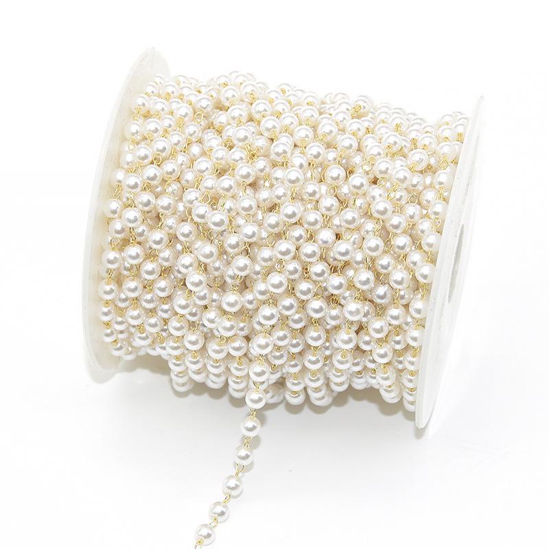 Copper-Plated Pearl Chain for Handmade Jewelry & Accessories – Beading, Spacer & Clasp Beads Kit.