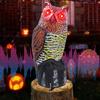Sowa Ogród Statua Światło Słoneczne Indukcja Oczy Sowa Rzeźba Wydawanie Dźwięku Figurki Wewnątrz Na Zewnątrz Dom Biuro Dekoracja Halloween Zwierzęca Ozdoba