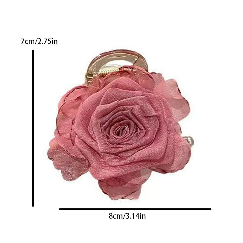 Vintage Blumen Haarspange für Frauen Elegant Pferdeschwanz Hai-Klammer Mode Mädchen Haarschmuck