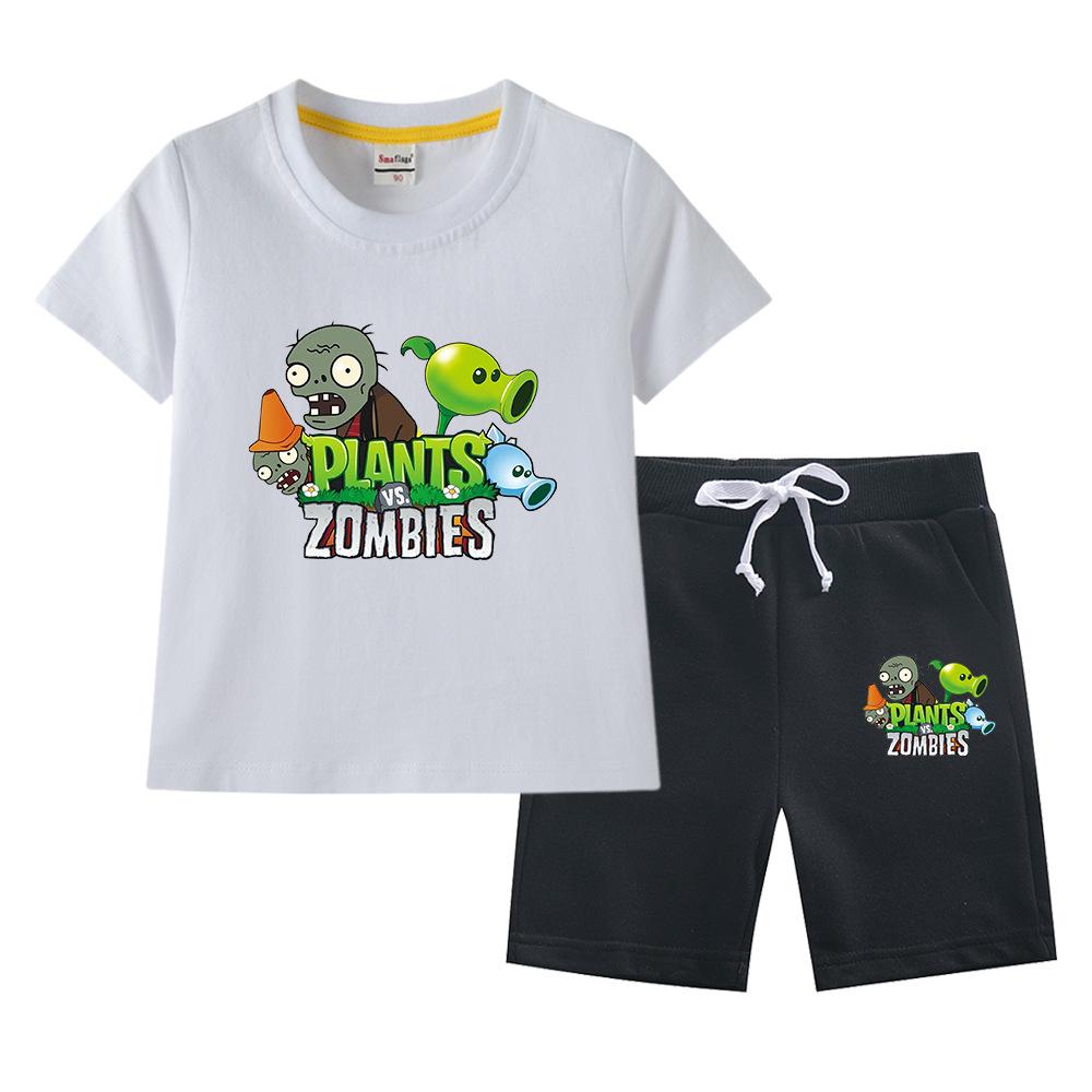 Plants vs. Zombies Kids' Summer Set: Boys' & Girls' T-Shirt and Shorts - Versatile Two-Piece