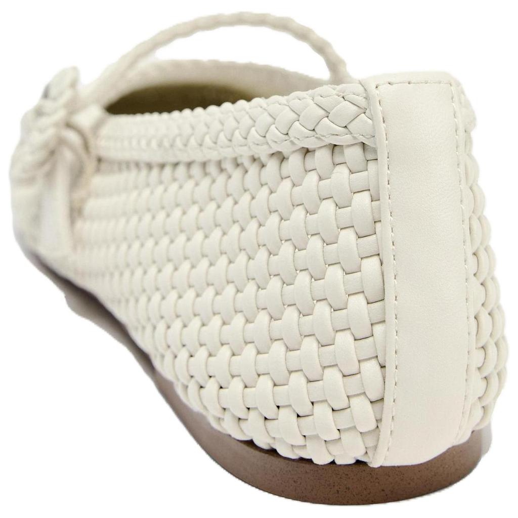 Zara Pu Vintage Fashion Elegant Personality Trendy Woven Effect Buckle Strap Ballet Flats Women Flats White 13579510-38
