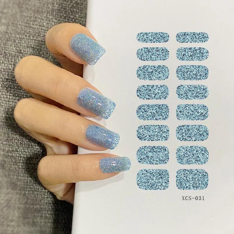53 Colors Nail Polish Stickers Pure Strips Waterproof Adhesive Nail Full Sticker Environmental Protection DIY Nai Stickers