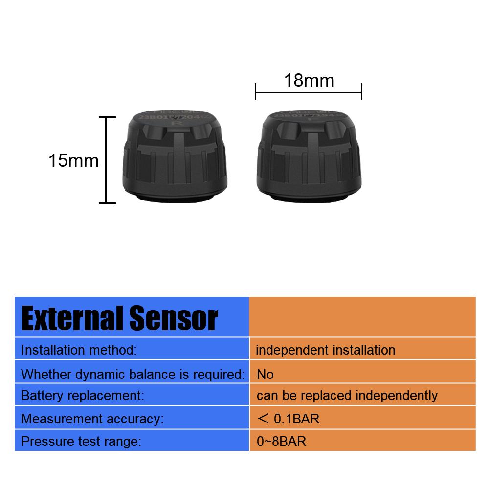 Wireless LCD Display Temperature Alarm Tire Pressure Monitoring System Waterproof M3 Moto Motorcycle Real Time TPMS Digital