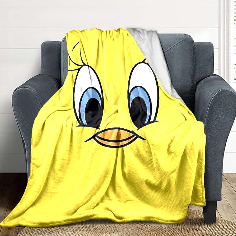 1pc Tweety Bird Looney Tunes Flannel Throw Blanket - Lightweight Soft Warm All-Season Blanket for Sofa, Bed, Travel, Camping  L1029123