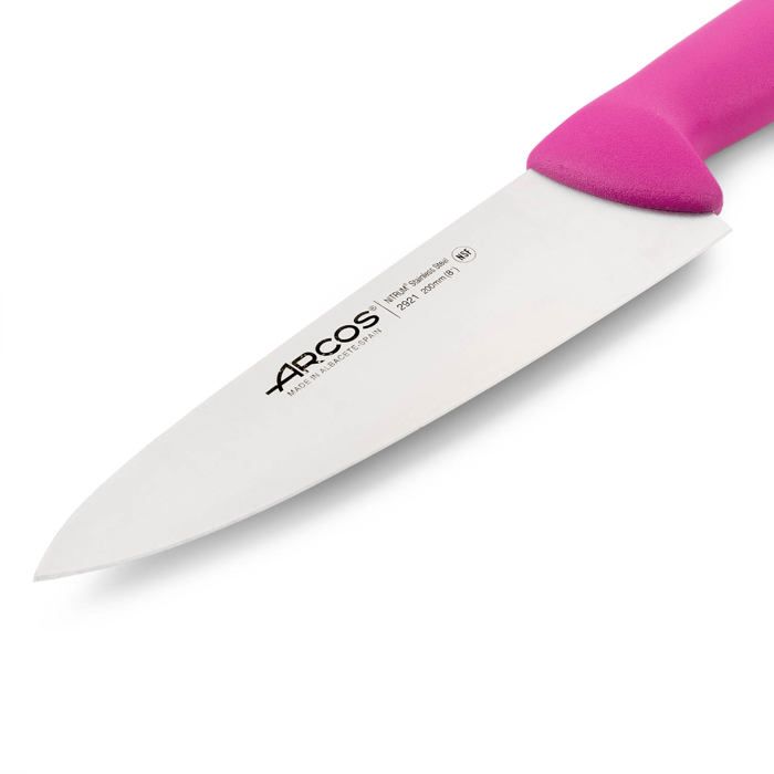 Couteau de chef - ARCOS - Prof. 292131 - Acier inoxydable Nitrum - Lame 20 cm - Mango ergonomique fuscia