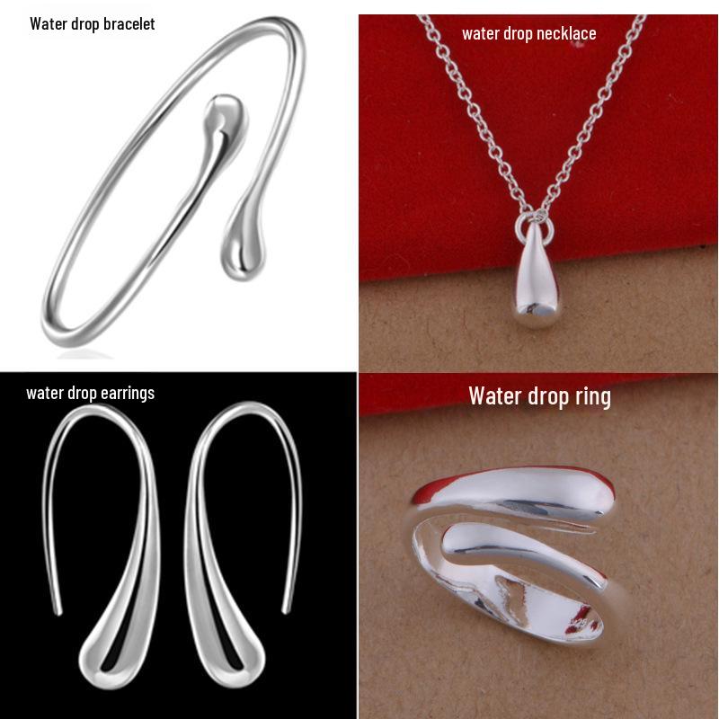 

Trendy 925 Silver-Plated Teardrop Hook Earrings Pair of Earrings