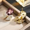 Bow Crystal Stud Earrings, Earrings, Temperament, Advanced Sense, Atmospheric Fashion Earrings, Personalized Design Sense, Earrings, Women